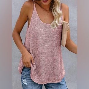 SWEATER KNIT TANK WITH TIE BACK